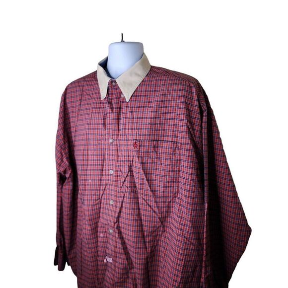 Wrangler PBR Plaid Western Shirt Mens Size 4X Red Rodeo Bull Riding - Picture 3 of 5